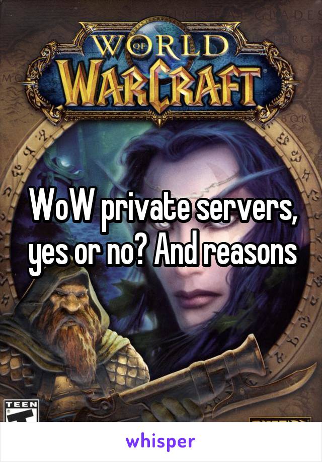 WoW private servers, yes or no? And reasons