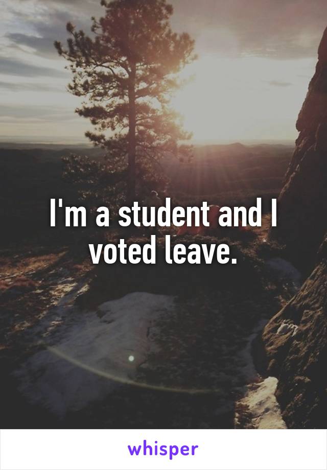 I'm a student and I voted leave.