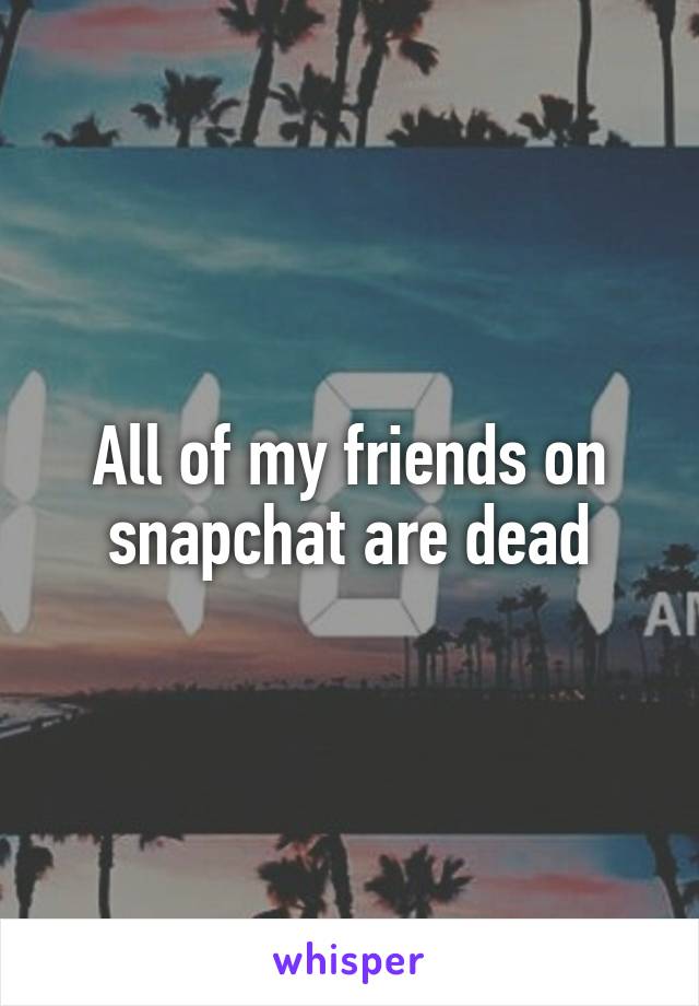 All of my friends on snapchat are dead