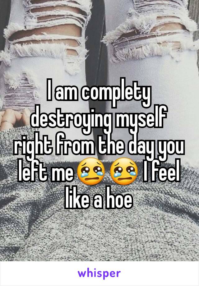 I am complety destroying myself right from the day you left me😢😢 I feel like a hoe