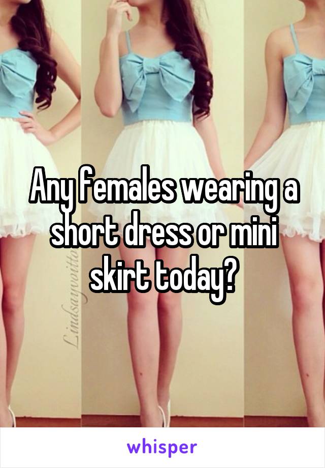 Any females wearing a short dress or mini skirt today?