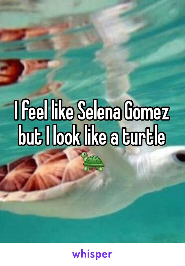 I feel like Selena Gomez but I look like a turtle 🐢