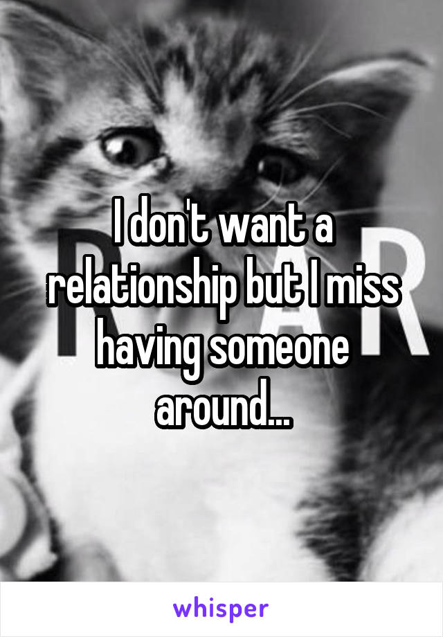 I don't want a relationship but I miss having someone around...