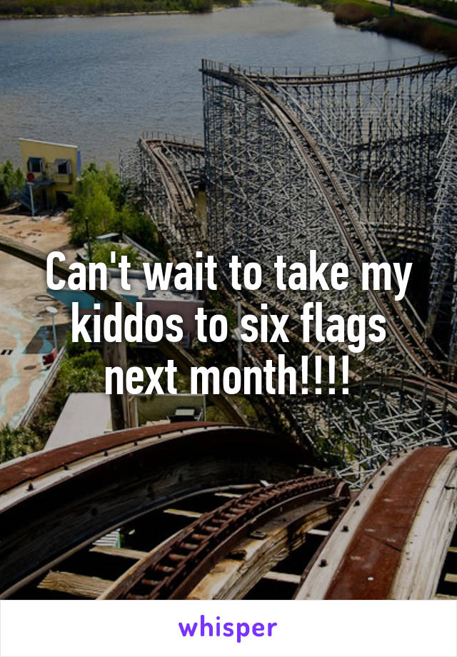 Can't wait to take my kiddos to six flags next month!!!!