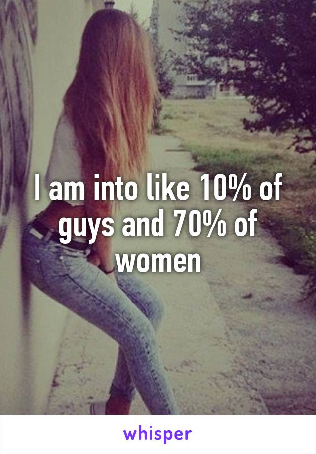 I am into like 10% of guys and 70% of women