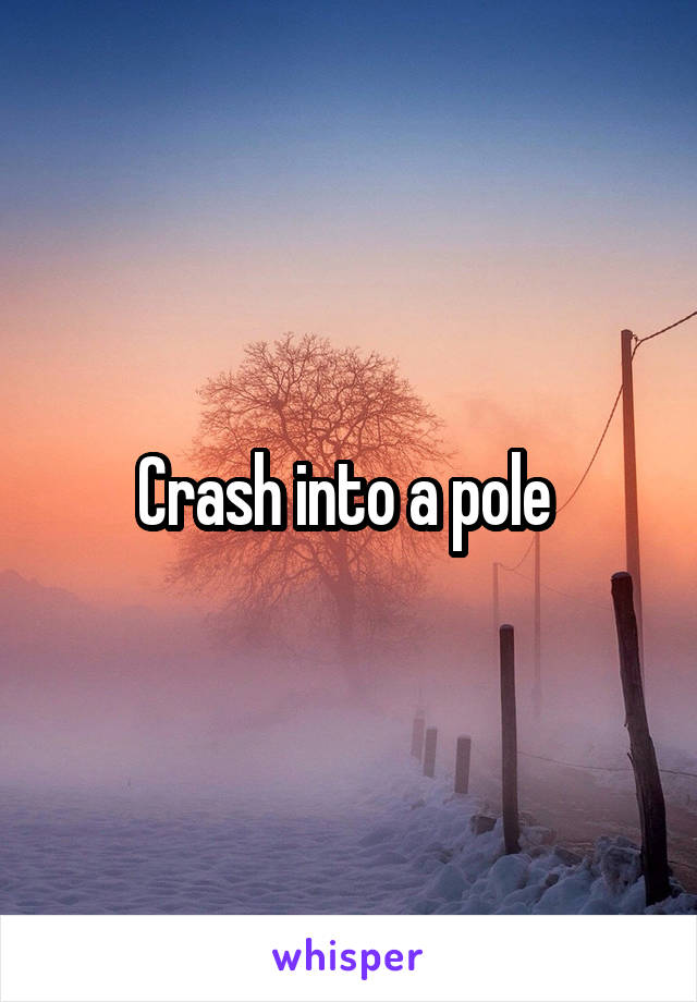 Crash into a pole 