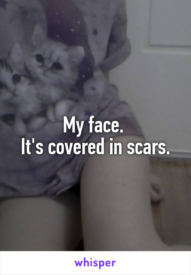 My face. 
It's covered in scars.