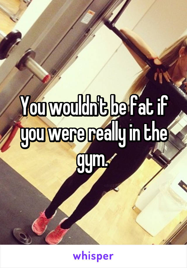 You wouldn't be fat if you were really in the gym. 