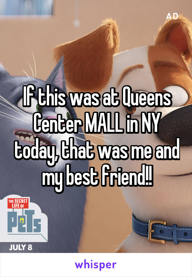 If this was at Queens Center MALL in NY today, that was me and my best friend!!