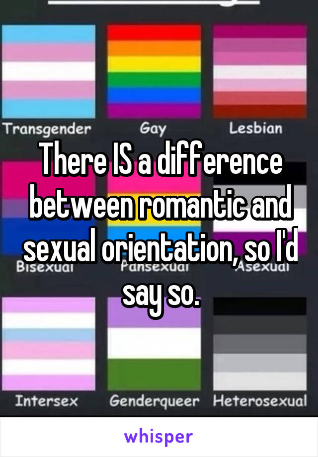 There IS a difference between romantic and sexual orientation, so I'd say so.