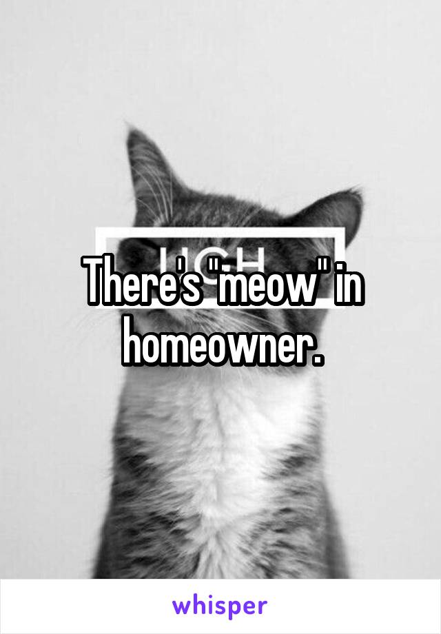 There's "meow" in homeowner.