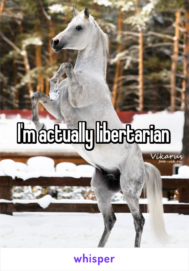 I'm actually libertarian 