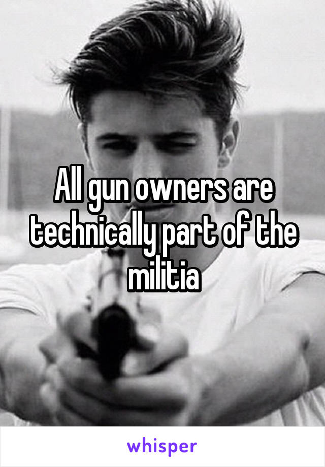 All gun owners are technically part of the militia