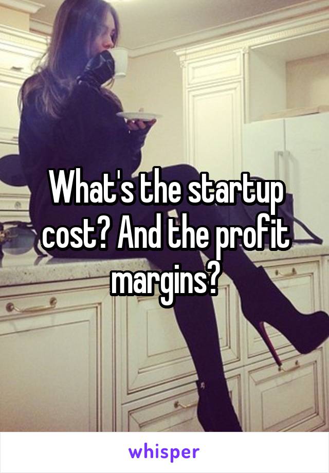 What's the startup cost? And the profit margins?