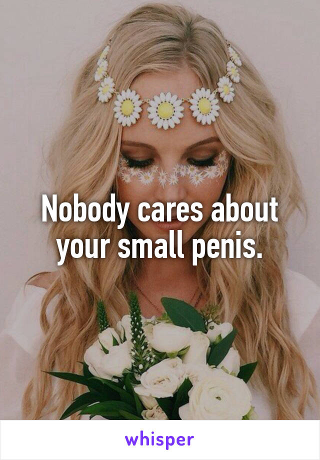 Nobody cares about your small penis.