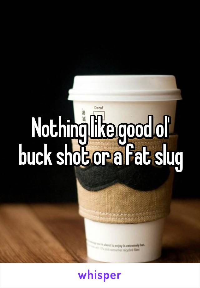 Nothing like good ol'
buck shot or a fat slug