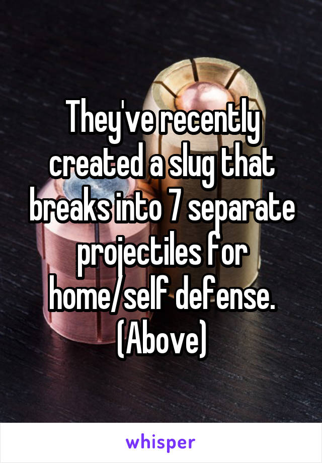 They've recently created a slug that breaks into 7 separate projectiles for home/self defense. (Above)