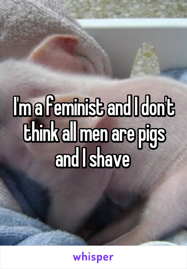 I'm a feminist and I don't think all men are pigs and I shave 