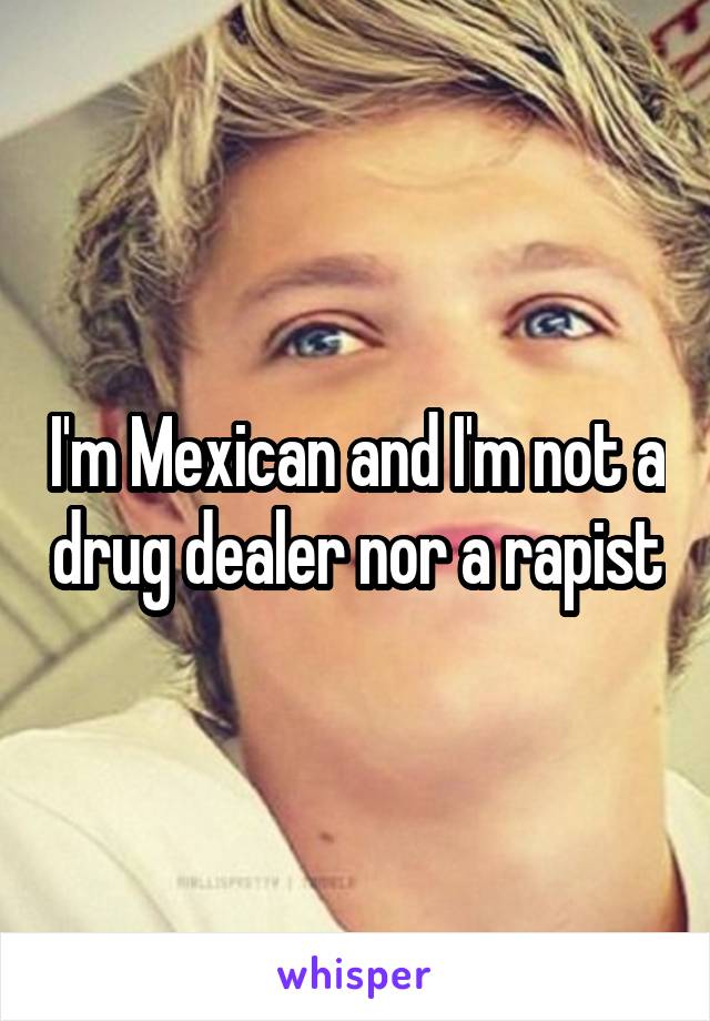 I'm Mexican and I'm not a drug dealer nor a rapist