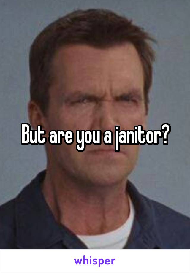 But are you a janitor?