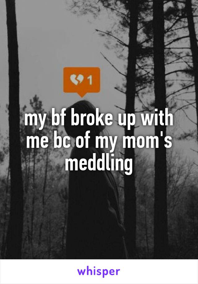 my bf broke up with me bc of my mom's meddling