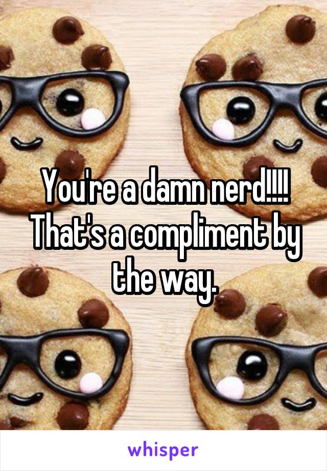 You're a damn nerd!!!!
That's a compliment by the way.