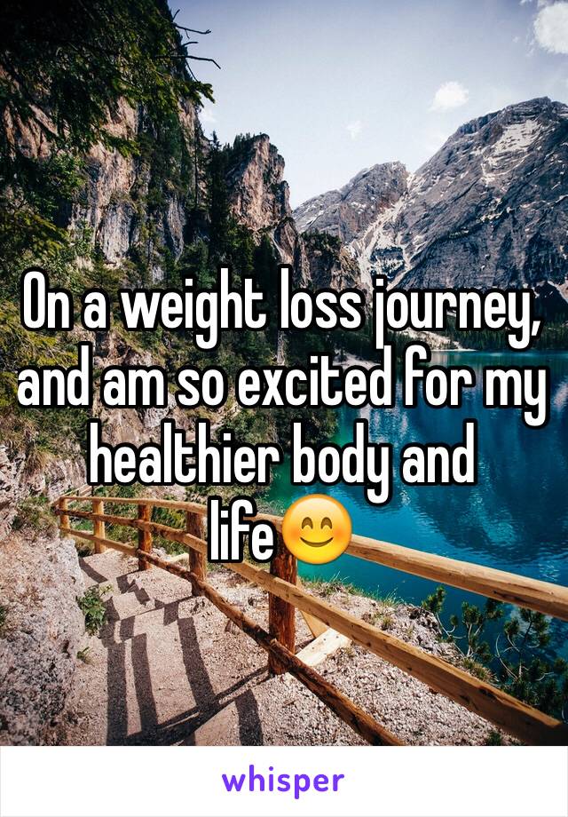 On a weight loss journey, and am so excited for my healthier body and life😊