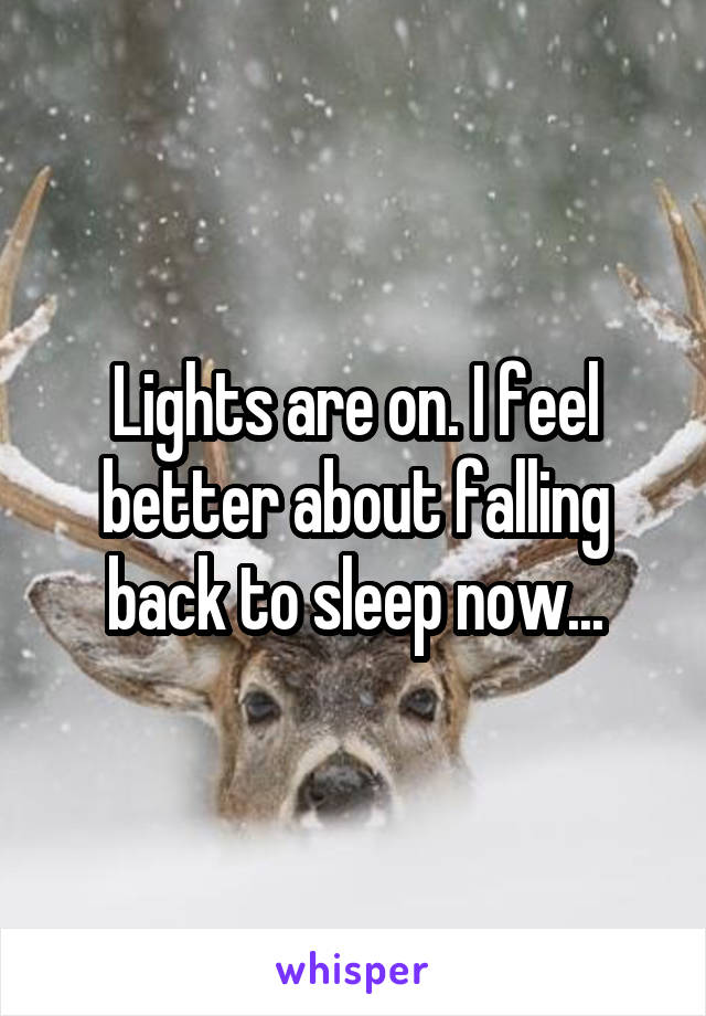 Lights are on. I feel better about falling back to sleep now...
