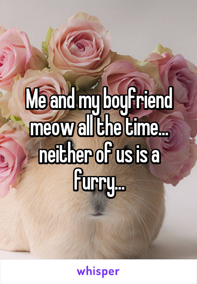 Me and my boyfriend meow all the time... neither of us is a furry...