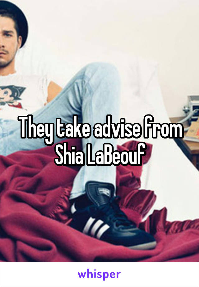 They take advise from Shia LaBeouf