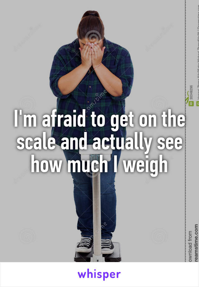 I'm afraid to get on the scale and actually see how much I weigh