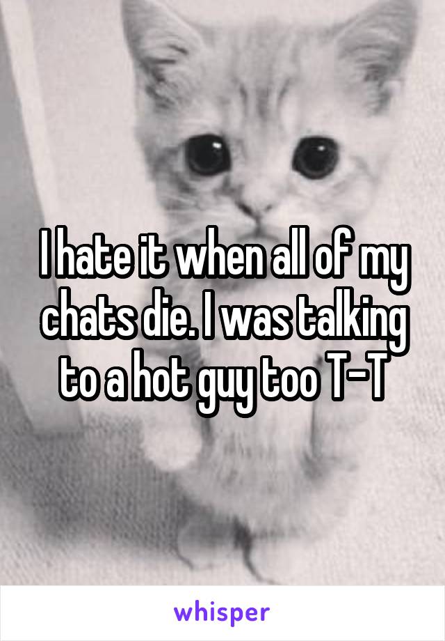 I hate it when all of my chats die. I was talking to a hot guy too T-T