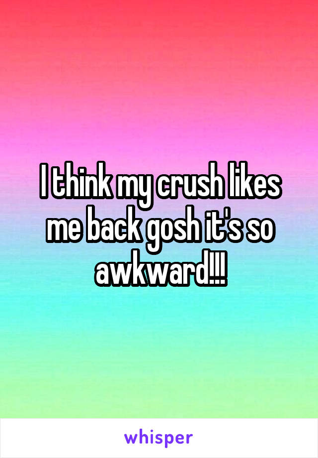 I think my crush likes me back gosh it's so awkward!!!