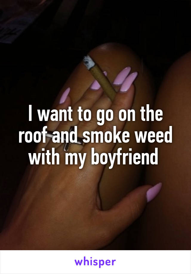 I want to go on the roof and smoke weed with my boyfriend 