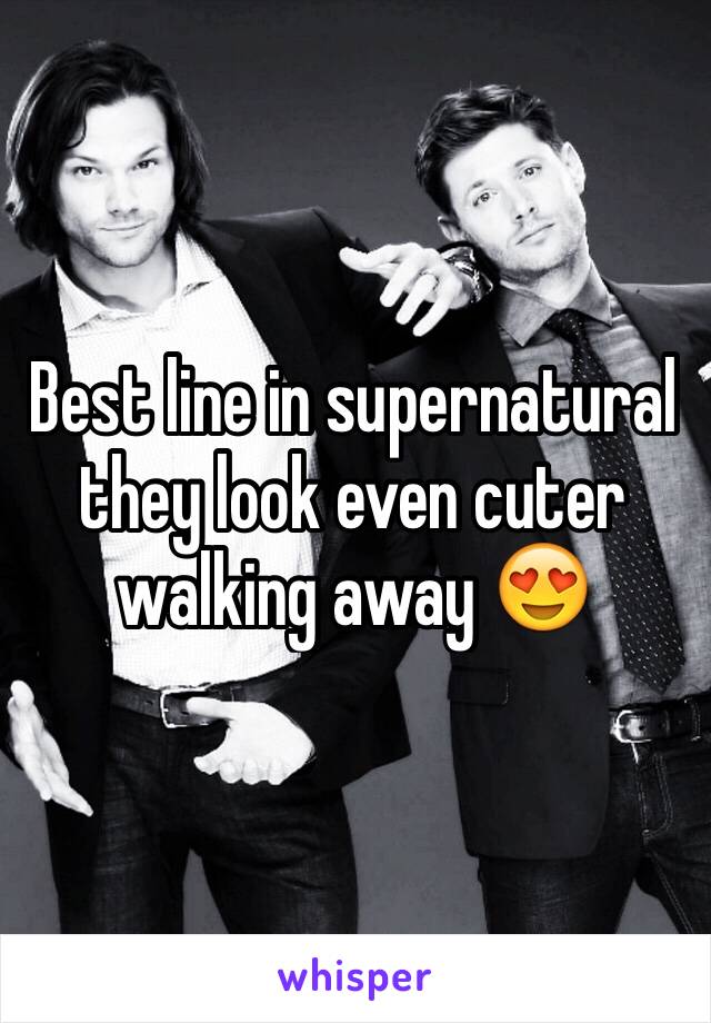 Best line in supernatural they look even cuter walking away 😍