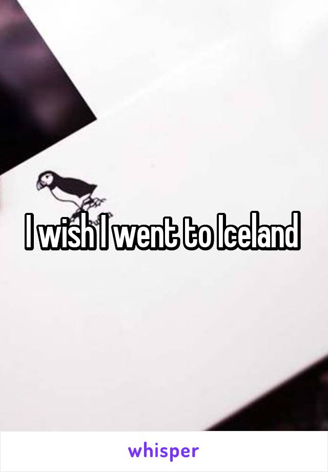 I wish I went to Iceland 