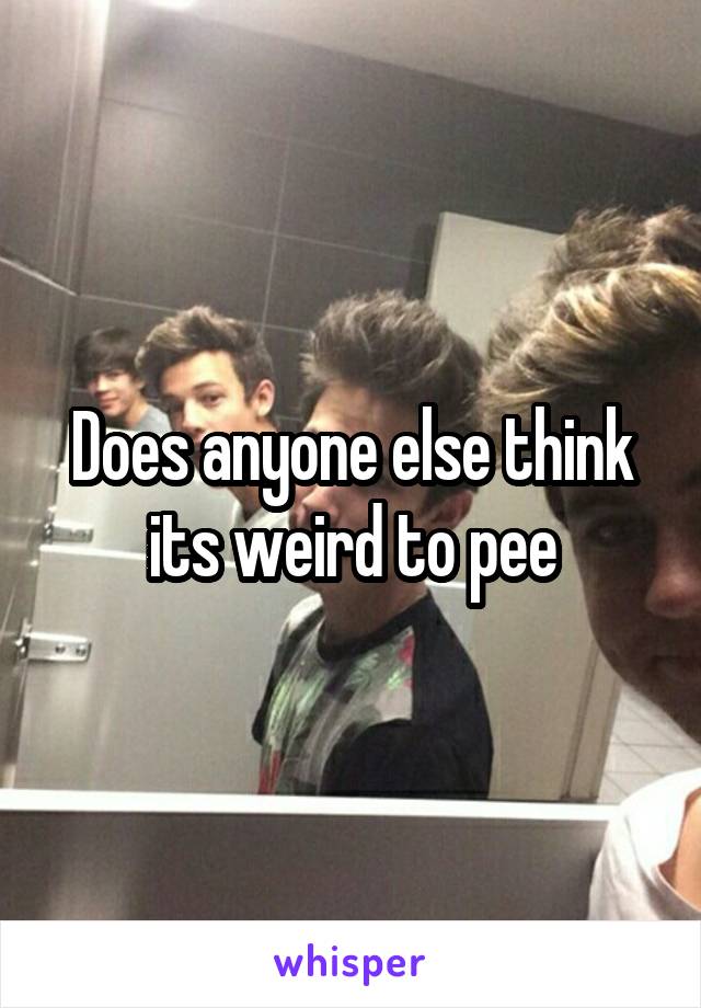Does anyone else think its weird to pee