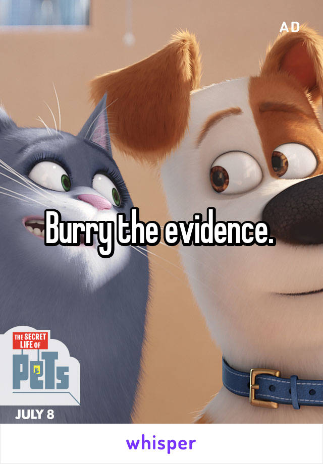 Burry the evidence. 