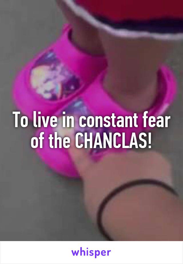 To live in constant fear of the CHANCLAS!