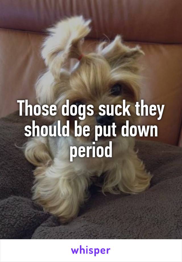 Those dogs suck they should be put down period