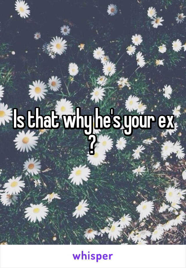 Is that why he's your ex ? 