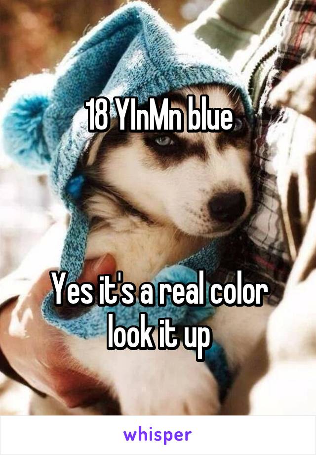 18 YInMn blue



Yes it's a real color look it up