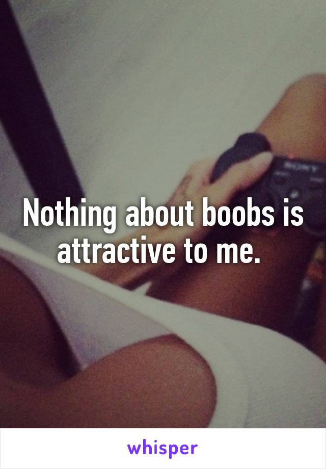 Nothing about boobs is attractive to me. 