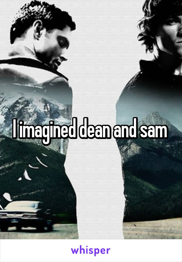I imagined dean and sam 