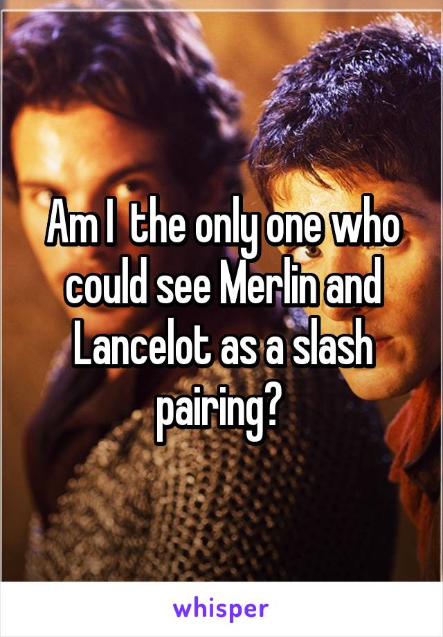Am I  the only one who could see Merlin and Lancelot as a slash pairing? 