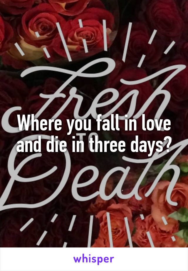 Where you fall in love and die in three days?
