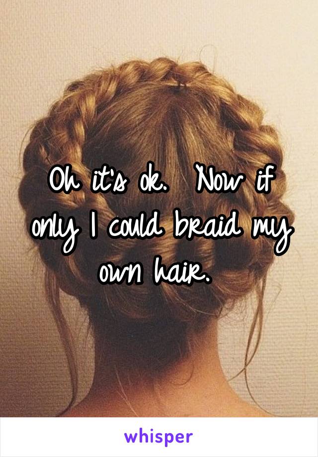 Oh it's ok.  Now if only I could braid my own hair. 