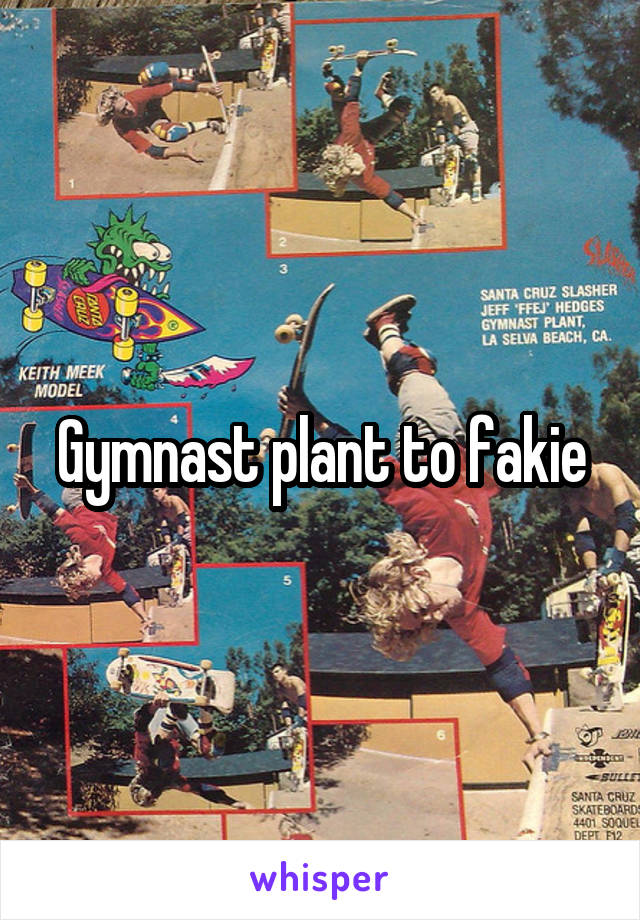 Gymnast plant to fakie