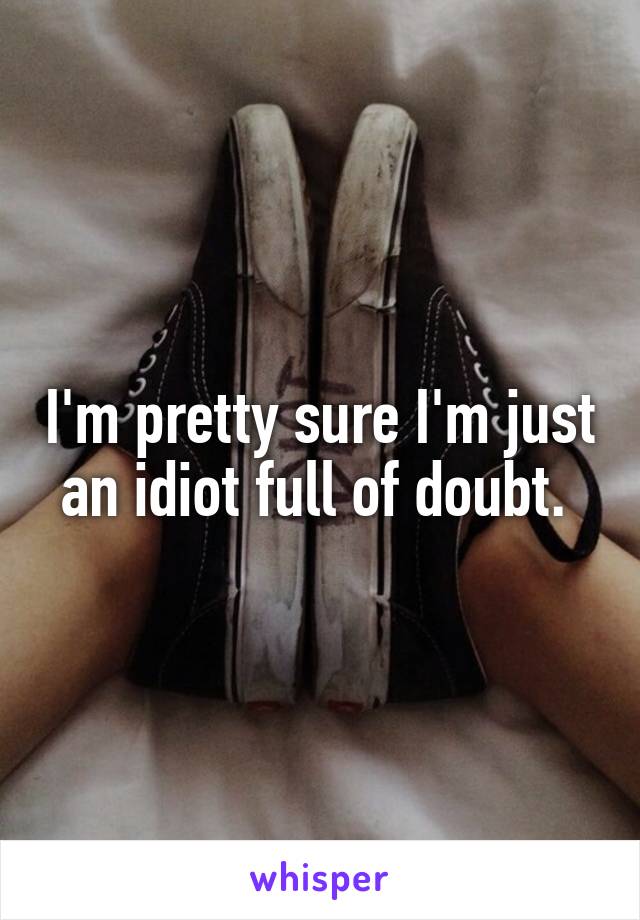 I'm pretty sure I'm just an idiot full of doubt. 