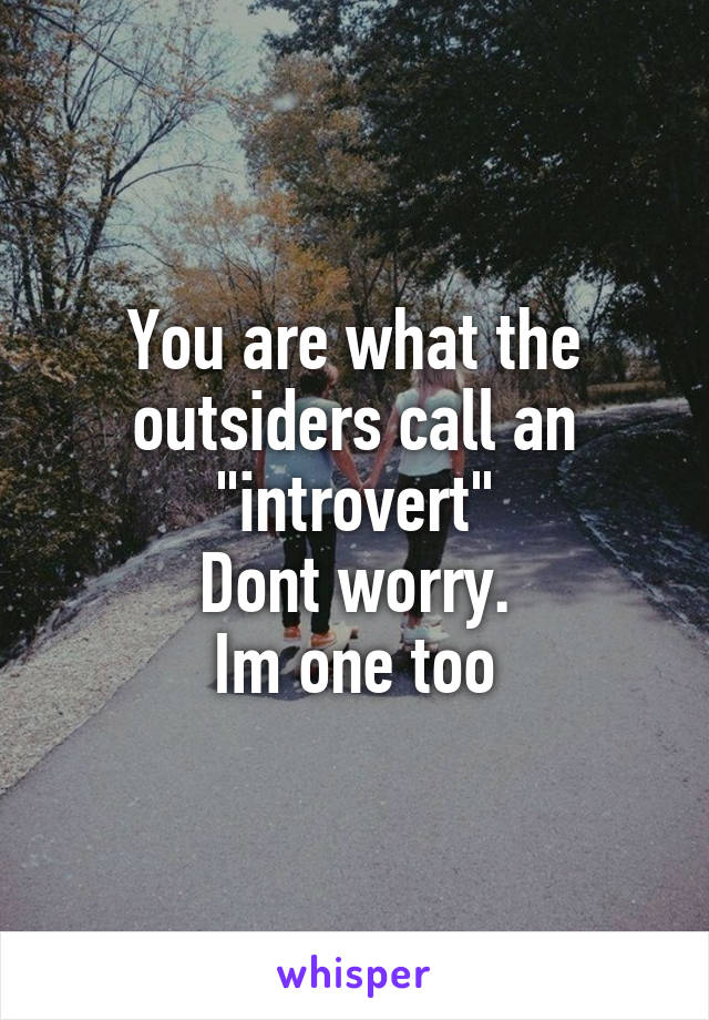 You are what the outsiders call an "introvert"
Dont worry.
Im one too